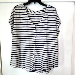 Striped Button Up Top